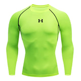 Homens correndo compressão camiseta mangas compridas esporte t ginásio de fitness moletom masculino jogging treino homme camisa atlética topos