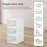 3/6 Layers Foldable Shoes Storage Box Transparent Sneaker Shoes Box Stackable Dustproof Cabinet Shoe Organizers Rack Shelf