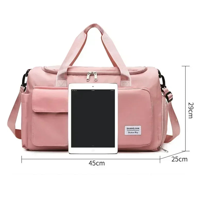 Bolsa de viaje para mujer, bolsa de gimnasio de gran capacidad, Weekender, bolsas de lona para la noche con compartimento para zapatos, bolsas deportivas para Fitness