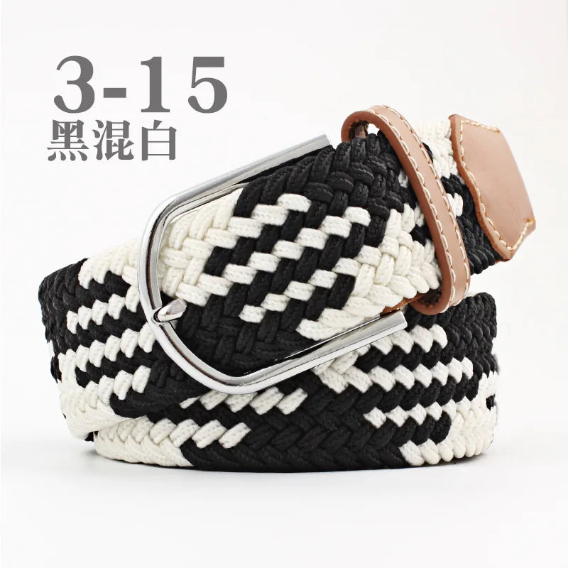 Stretch Woven Belt Unisex Canvas Belts Fashion Casual Student Belt Women Cinturon Male Waistband 105cm