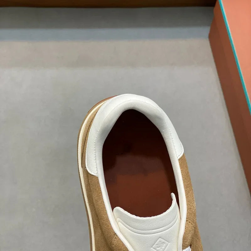 Classic Leisure Sport Board Shoes Men's Couple British Simple Match Dequn White Shoes Flat Heel Breathable Cement Ground