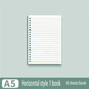 60 Sheets Notebook Refill Notepad Loose Leaf Binder Paper A4/ B5/A5 Blank/Grid/Lined Notebooks Writing Pads Office School