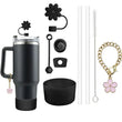 Juego de accesorios para pajitas Stanley Cup: 2 pajitas, cepillo, cadena floral, antiderrames, tapón, flores y cubrebotas (9 unidades) 