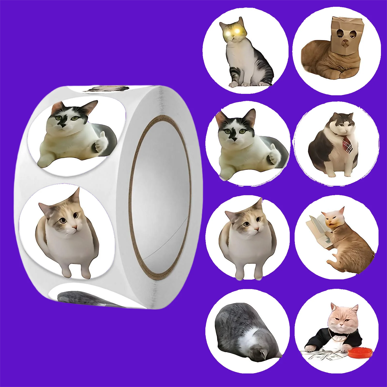 100pcs/500pcs Cartoon Meme Cat Stickers for School Reward Stickers Classroom Decor Encouragement Sticker for Student Teacher