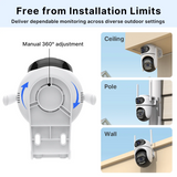 WONSDAR 2pcs Outdoor WIFI IP Camera Smart Home Security Protection PTZ Camera AI Auto Tracking Night Vision Surveillance iCsee