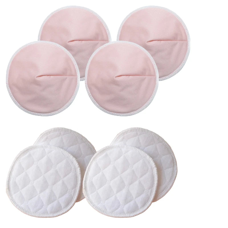 Discos absorbentes reutilizables para lactancia materna, 2 estilos, 4 pares, 3 capas, lavables, suaves, de fibra de bambú, accesorios para sujetador posparto.