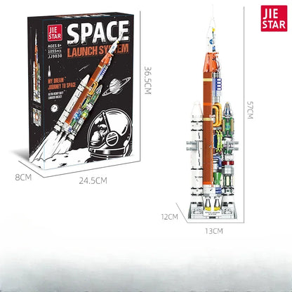 Building blocks rocket model science education toys decoration early education assembly DIY heavy rocket model JJ9030