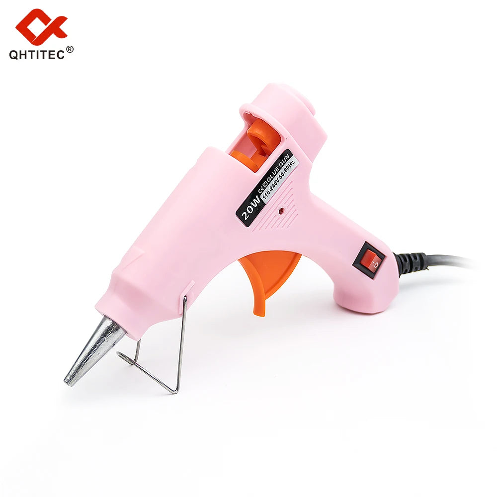 JCD 20W Hot Melt Glue Gun with 7MM 10Pcs Transparent Glue Stick Mini Gun Home Electric Temperature Gun Maintenance Tools