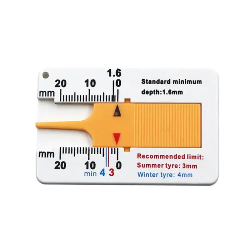 0-20MM Tyre Tread Depth Depthometer Gauge Caliper Plastic Tread Ruler Depth Ruler Motorcycle Truck Tire Wheel Measure Tool