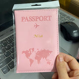 Funda de pasaporte personalizada con nombre en color dorado, billetera de viaje para hombre y mujer, porta pasaporte personalizable con nombre, tarjetero de presentación