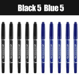 10Pcs Double Tip Permanent Markers Pens Waterproof Oily Fine Tip Black Painting Marker Graffiti Marking Pens School Supplies