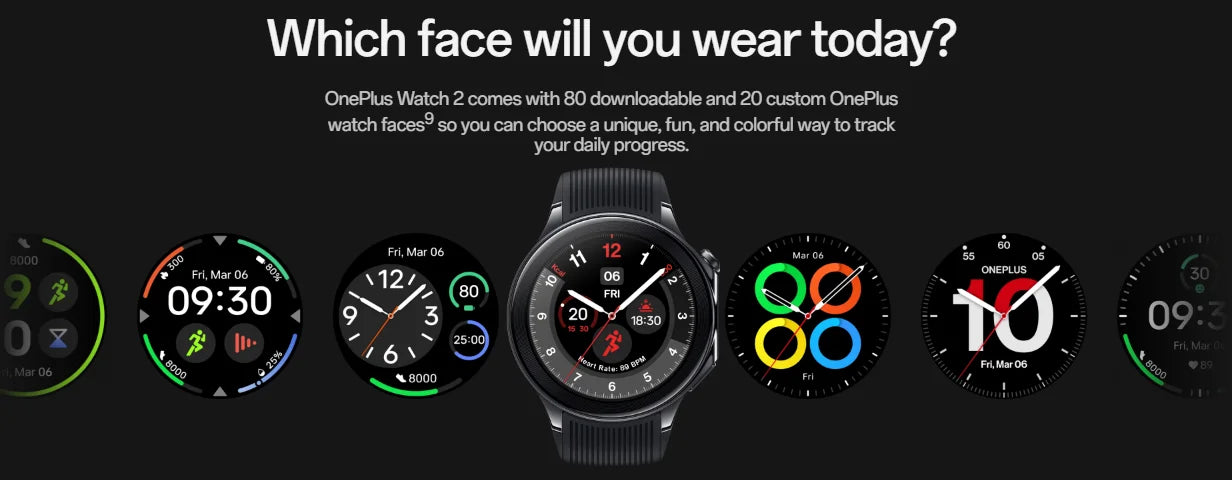 Global Version OnePlus Watch 2 Smart Watch 1.43'' AMOLED Display Snapdragon W5 Gen 1 Dual Frequency GPS Wear OS 4 NFC