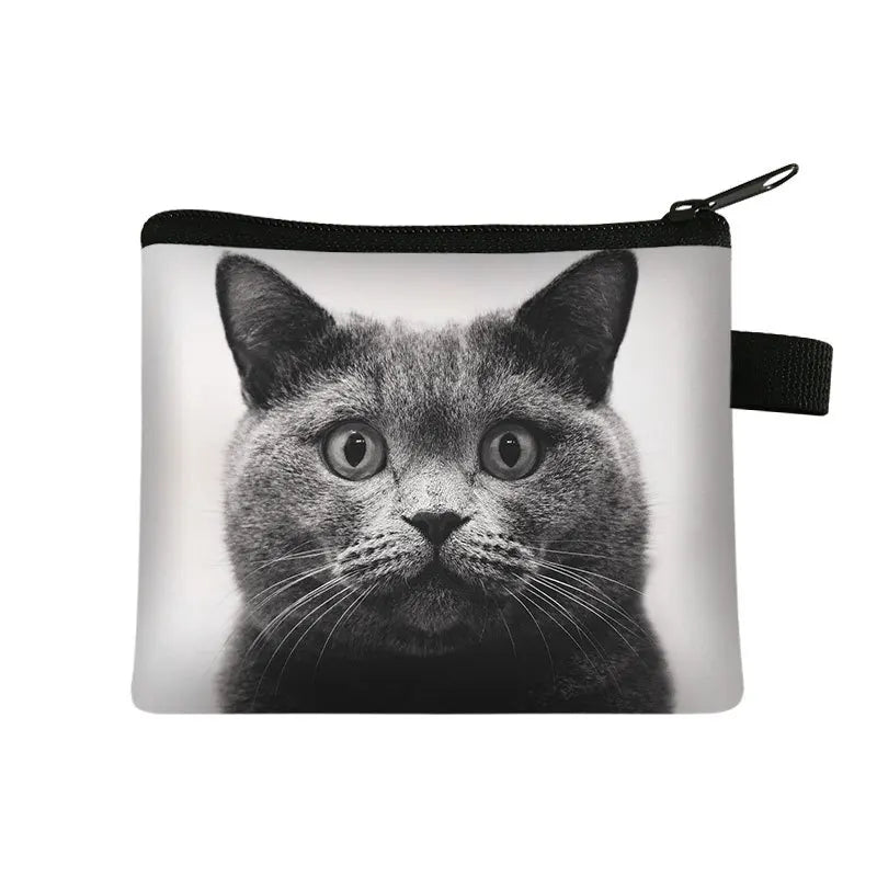 Coin Purse New Animal Cat Children's Wallet Student Portable Card Coin Key Storage Bag Polyester Hand Bag Mini Bag