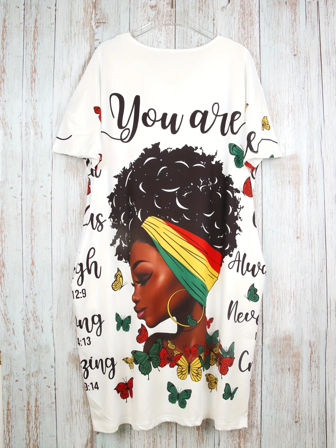 Vestido de mujer con cuello en V, manga corta y estampado gráfico, estilo casual y cómodo con bolsillos, talla grande 