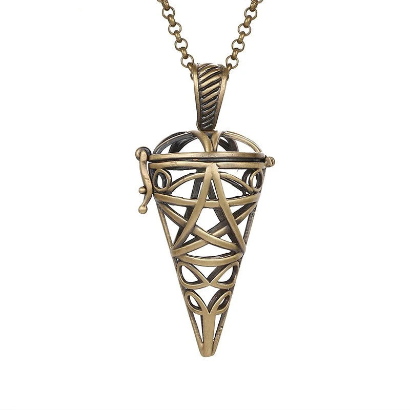 New Aroma Water Droplets Cage Lockets Necklace Heart Shaped Zircon Essential Oil Diffuser Set Combination Woman Pendant Jewelry