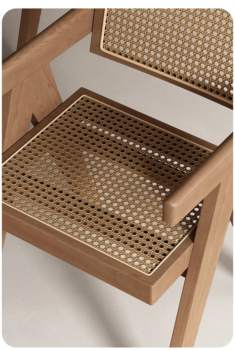 Rattan Nordic Relaxing Design Chair Accent Solid Wood Dining Modern Computer Office Aesthetic Relax Armrest Garden Furniture