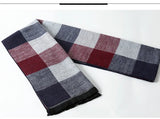 Designer Brand Plaid Men's Cashmere Scarf Winter Warm Scarves Shawls Casual Business Long Wraps Pashmina Christmas Gift for Man