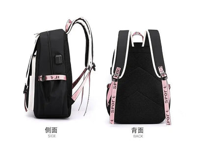 Mochila femenina Disney Stitch con carga USB, mochila escolar para adolescentes, niñas y niños, mochila para portátil, mochilas de viaje para mujeres