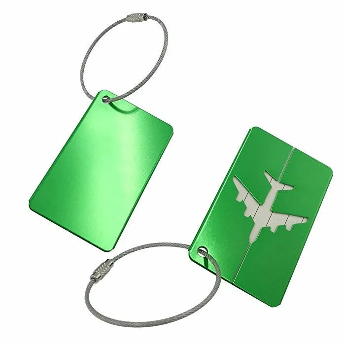 Aluminium Alloy Aircraft Luggage Tag with Name Travel Luggage Tag ID Card Anti-lost Solid Color Travel Accessories
