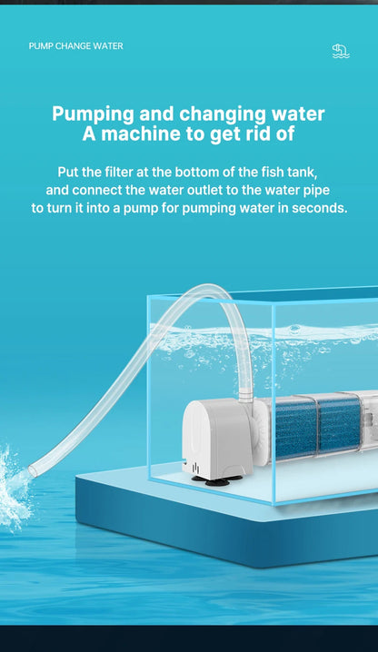 Aquarium Filter Pump Fish Tank Submersible Silent Air Oxygen Aerator Internal Water Pump Aquarium Air Pump Wave Maker 220v