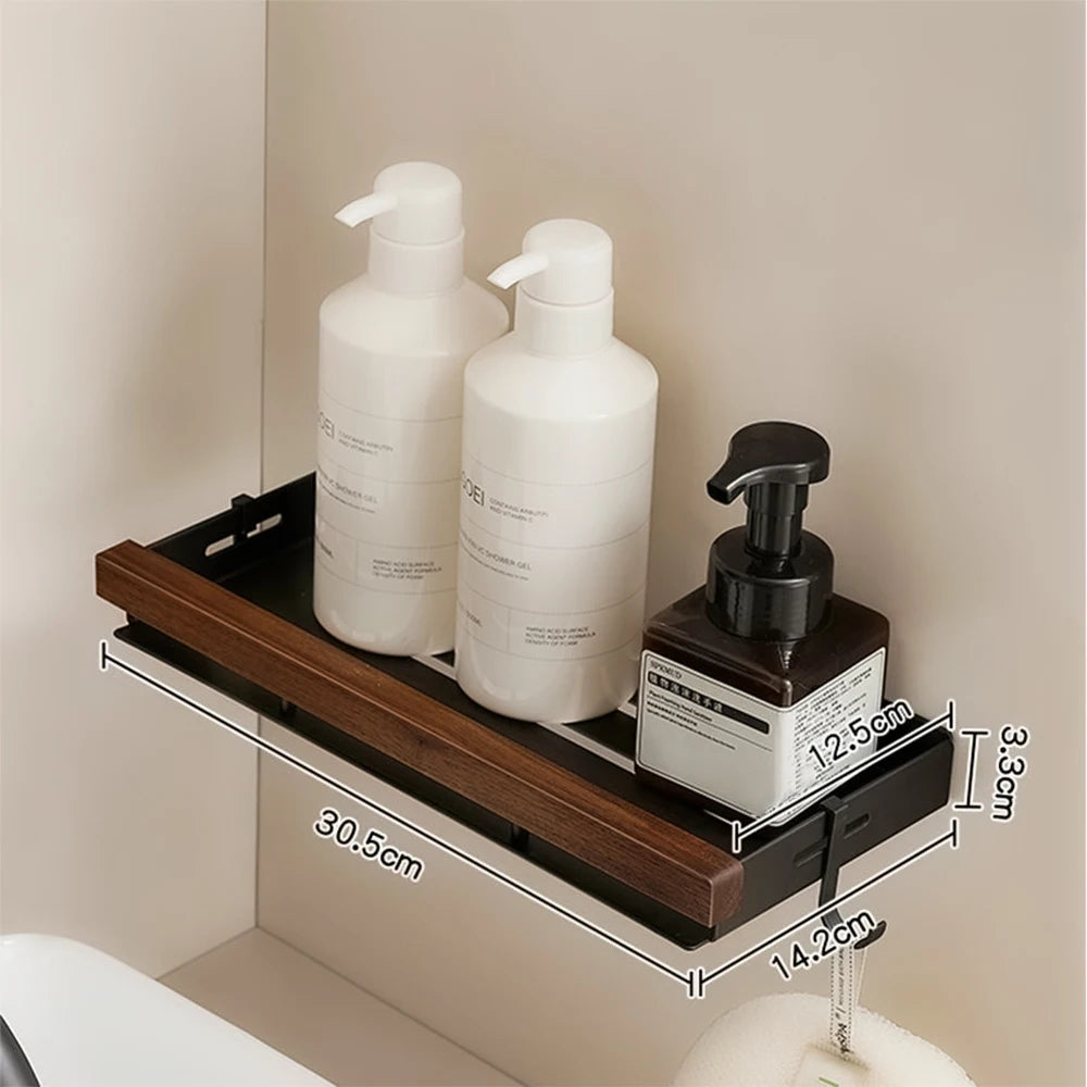Estantes de baño para inodoro de nogal con trípode. No requiere perforación. Estilo nórdico. Madera maciza pura, resistente al agua y a la humedad.