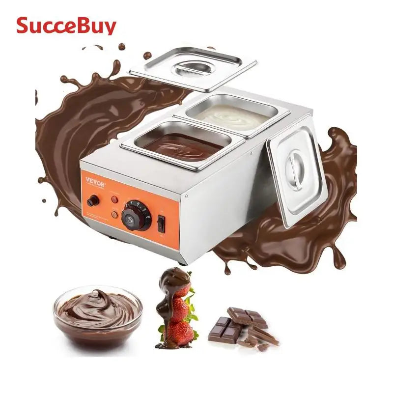 SucceBuy 2 3 Tanks Electric Chocolate Tempering Machine Chocolate cascade Melting Pot for Kitchen home appliance