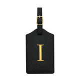 PU Leather Luggage Tag for Travel - Durable Suitcase ID Tag with Privacy Cover & Name Card Slot (A-Z) liu