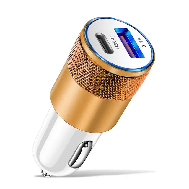 Cargador de coche mini USB-C PD 3.1A, adaptador de carga rápida para iPhone, Xiaomi y Samsung, toma de encendedor de cigarrillos. 