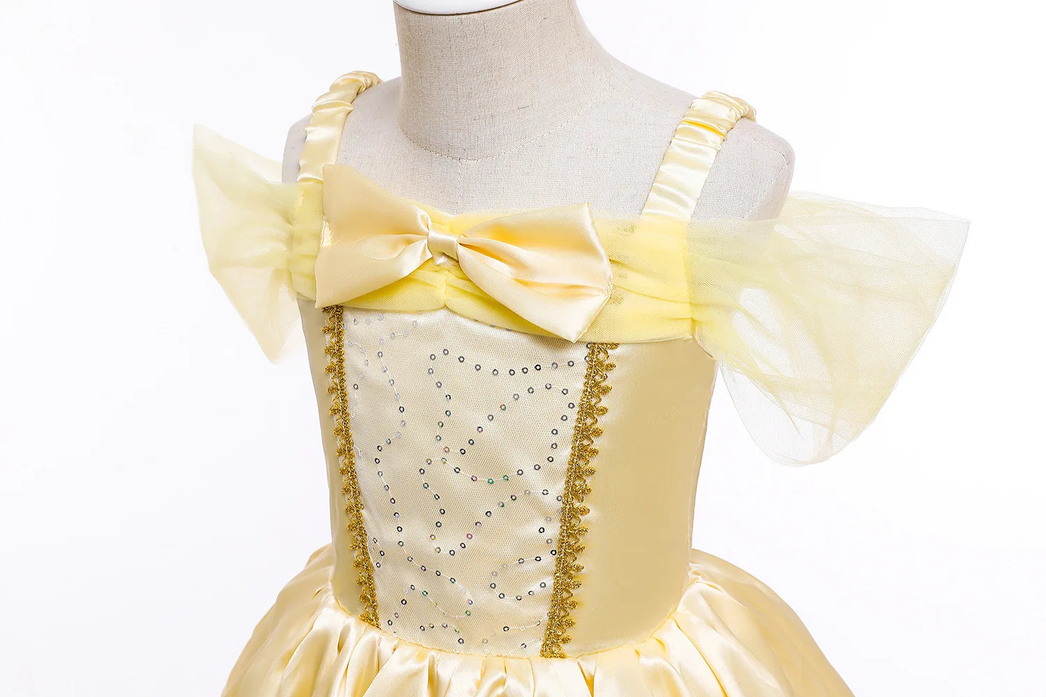 2025 Cosplay Belle Princess Dress Girls Dresses For Beauty and beast Party Clothing Magic stick crown Costume 3-12Y