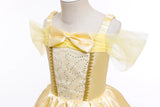 2025 Cosplay Belle Princess Dress Girls Dresses For Beauty and beast Party Clothing Magic stick crown Costume 3-12Y