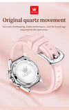 Relógio feminino de Olevs de luxo pulseira de silicone cronógrafo multifuncional calendário a prova de agua 5618