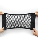 Car Seat Back Organizer Trunk Net Mesh Pocket Elastic String Net Magic Sticker Universal Portable Storage Bag Car Accessories