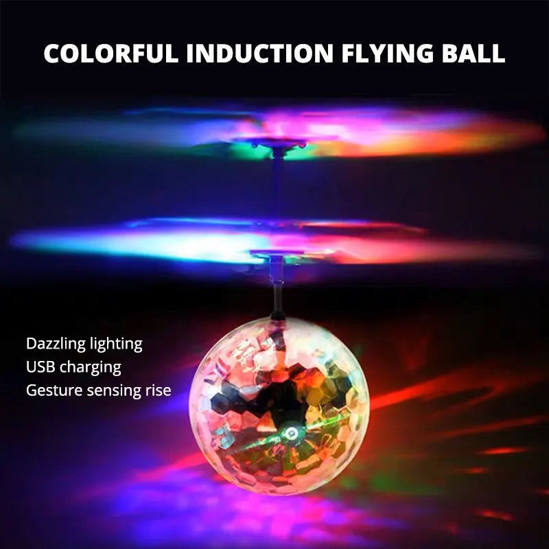 LED Light Suspension Crystal Ball Infrared Induction RC Gesture Control Colorful Glowing Toys Unique Gift for Kids