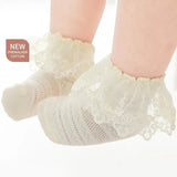 Calcetines bonitos de encaje con flores de malla para bebé recién nacido, Calcetines de algodón para niña, Calcetines transparentes antideslizantes, Calcetines Skarpetki Socken