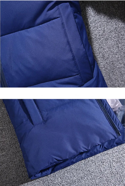 Chaqueta de plumón de 20 grados para hombre, parka de invierno para hombre, chaqueta de plumón de pato blanca con capucha para exteriores, abrigo de nieve acolchado grueso y cálido de gran tamaño M-4XL