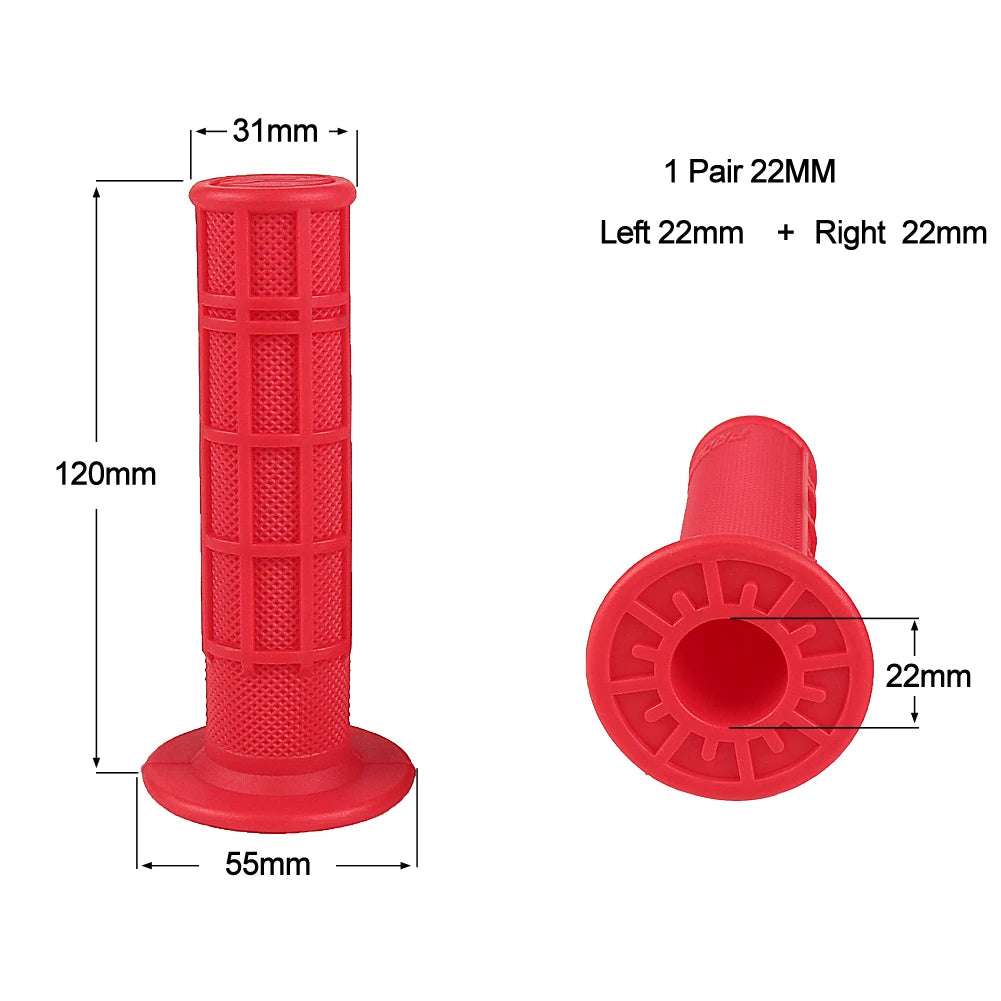 Universal Motorcycle 7/8" 22mm Grips Durable Rubber Handlebar ATV Quad 22mm Left and Right Handlebar Grips Motocross Accessories