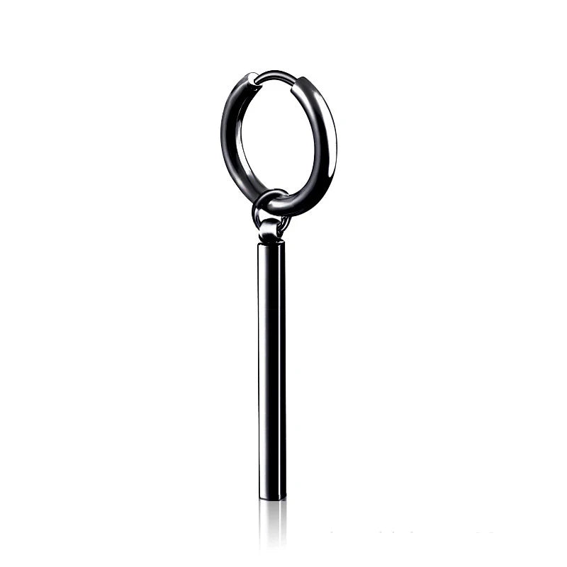 Kiss Jewelry Titanium Steel Punk Cool Men Women Ear Clip Stud Earrings Long Stick Pendant Fashion Hip Hop Drop Party Earring