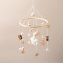 Baby Crib Mobile Rattle Toy Wooden Bed Bell Mobile Hanging Teddy Velvet Bear Doll Toy Newborn Music Box Crib Mobile Bracket Gift