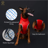 Waterproof Dog Raincoat with Reflective Strips and Adjustable Hood - Red, Yellow, Navy Blue