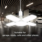Bombilla LED plegable E27 de 28 W, CA 220 V/110 V, 40 bombillas deformables para iluminación de techo del hogar, almacén y garaje, luz blanca de 6500 K.