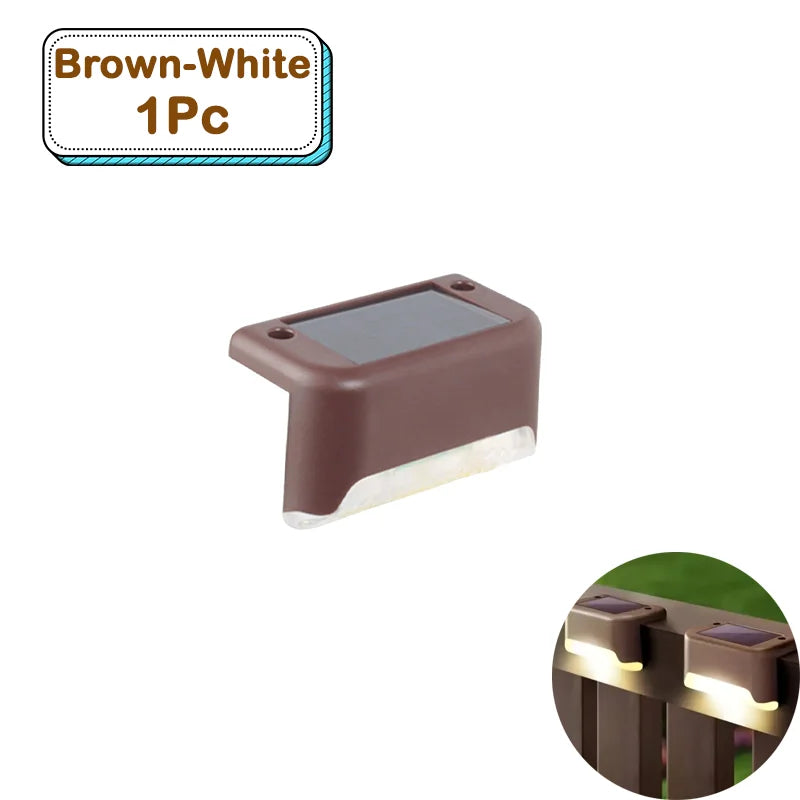 Outdoor Solar Step Lights Warm White LED Waterproof Stair Path Lighting for Garden Patio Fence Balcony Decoration Solar Power