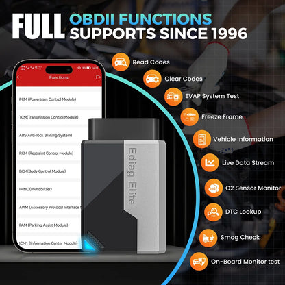 KINGBOLEN EDIAG ELITE All System OBD2 Scanner Car Diagnostic Tools 15 Reset Active Test CAN FD FCA Autoauth Lifetime Free Update