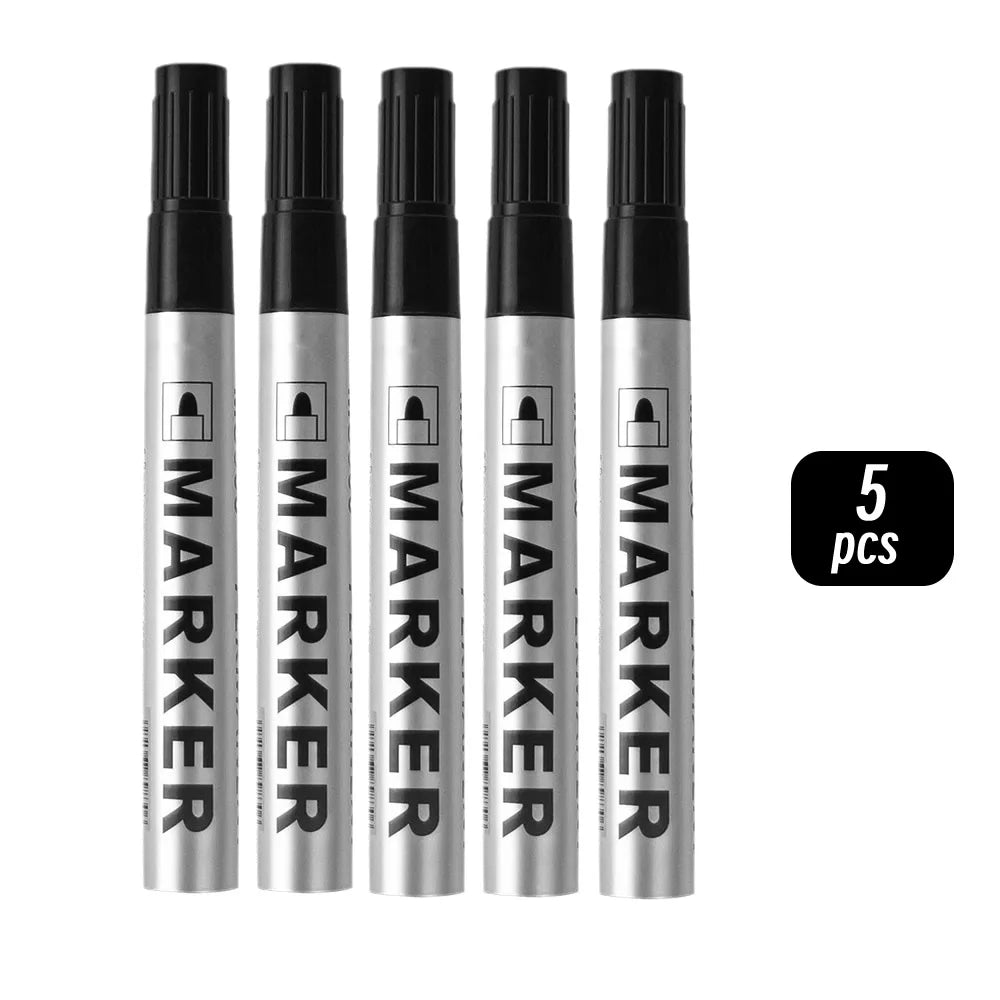 Permanent Paint Marker Pen Waterproof Black Pen for Tire Oily Markers Quick Drying Signature Pen Stationery Supplies