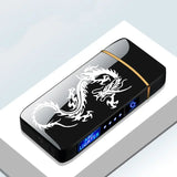Electric Windproof Metal Double Arc Plasma Flameless Lighter, USB Rechargeable Lighter, LED Power Display, Touch Sensor Lighters 
