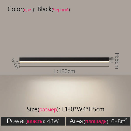 Modern Long Strip Ceiling Light Surface Mounted Minimalist Aisle Lamp Living Room Bedroom Kitchen Home Office LED Lighting