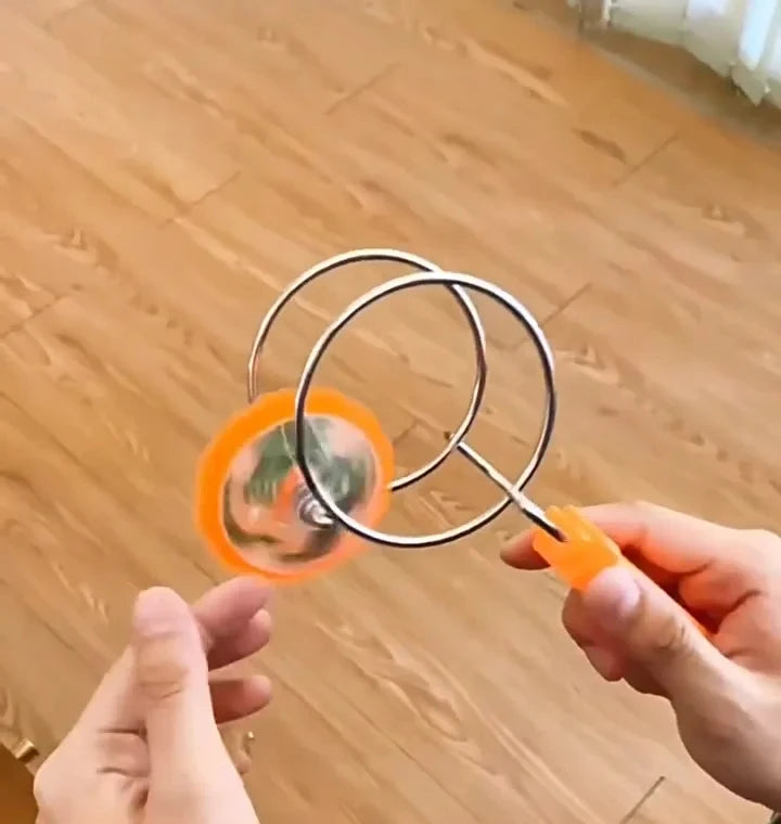 Giroscopio magnético mágico con luz LED, juguete creativo con manivela, luminoso, colorido, con mango giratorio, clásico para niños