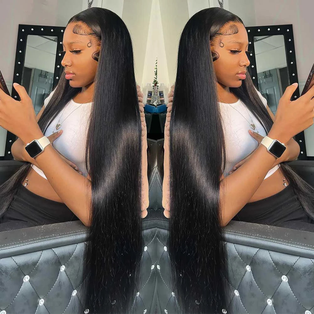 HD Lace Frontal Wig 13x6 13x4 Lace Front Wig Human Hair 30 Inch Bone Straight Transparent Lace Human Hair Wigs 4x4 HD Closure Wig
