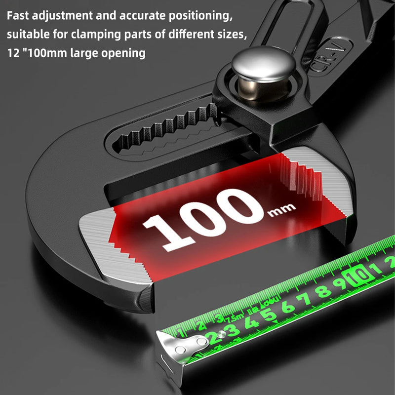 7"/8"/10"/12" Heavy Duty Quick Pipe Wrenches Large Opening Universal Adjustable Water Pipe Clamp Pliers Hand Tools for Plumber