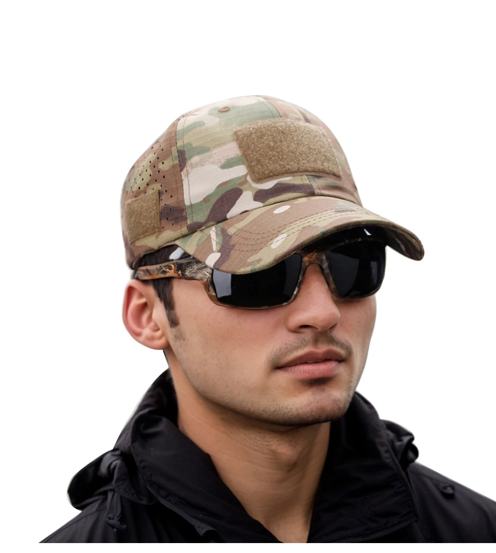 1/2pcs New Men's Camouflage Baseball Cap Breathable Sunscreen Hat Outdoor Sports Hunting Hiking Camping Beach Fishing Sun Hat