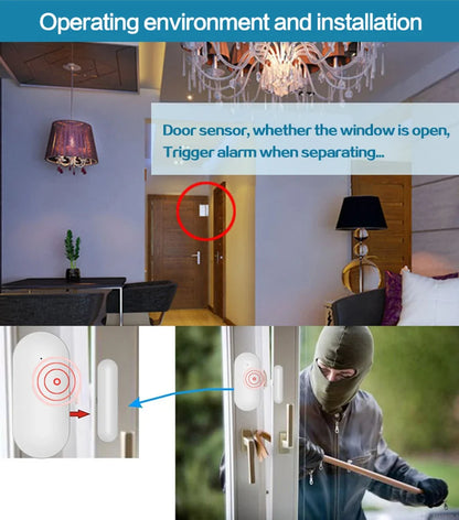 PGST door sensor, intelligent home door and window security detection, door opening alarm, 433MHz door detector, used to detect